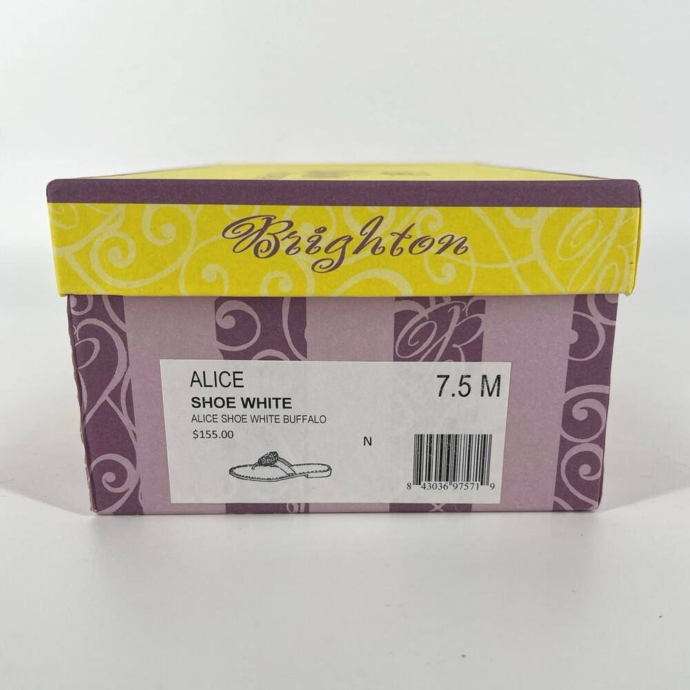 Brighton Alice white thong leather sandals 7.5 with box flip flop - Picture 8 of 9